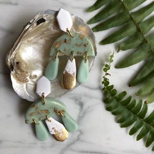 Modern Geometric Handmade Tassel Earrings